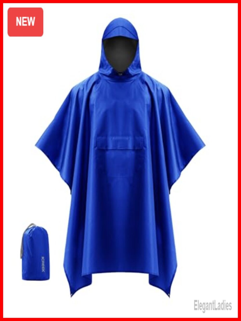 Waterproof Packable Hooded Rain Poncho Unisex Cape Coat with Pocket